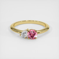 0.89 Ct. Padparadscha Sapphire Ring, 14K Yellow Gold 1