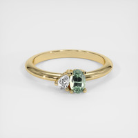 0.46 Ct. Green Sapphire Ring, 14K Yellow Gold 1
