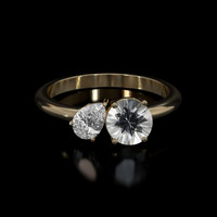 0.90 Ct. White Sapphire Ring, 14K Yellow Gold 1