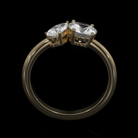 0.90 Ct. White Sapphire Ring, 14K Yellow Gold 3