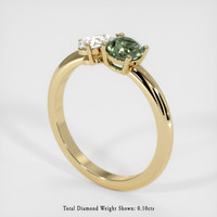 0.59 Ct. Green Sapphire Ring, 14K Yellow Gold 2