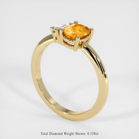 1.10 Ct. Orange Sapphire Ring, 14K Yellow Gold 2