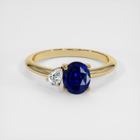 1.36 Ct. Blue Sapphire Ring, 18K Yellow Gold 1
