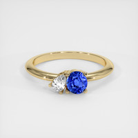 0.72 Ct. Blue Sapphire Ring, 18K Yellow Gold 1