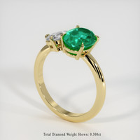 1.53 Ct. Emerald Ring, 18K Yellow Gold 2