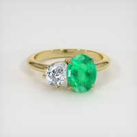 1.53 Ct. Emerald Ring, 18K Yellow Gold 1