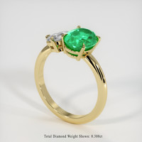 1.53 Ct. Emerald Ring, 18K Yellow Gold 2