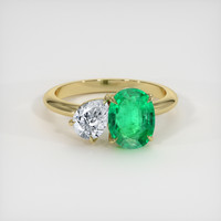 1.53 Ct. Emerald Ring, 18K Yellow Gold 1