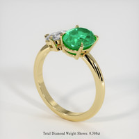 1.53 Ct. Emerald Ring, 18K Yellow Gold 2