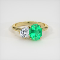 1.66 Ct. Emerald Ring, 18K Yellow Gold 1