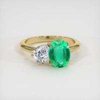 1.72 Ct. Emerald Ring, 18K Yellow Gold 1