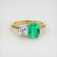 1.82 Ct. Emerald Ring, 18K Yellow Gold 1