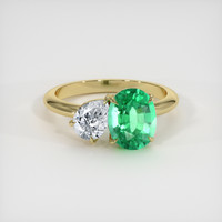 1.74 Ct. Emerald Ring, 18K Yellow Gold 1