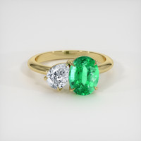 1.62 Ct. Emerald Ring, 18K Yellow Gold 1