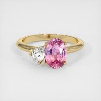 2.09 Ct. Pink Sapphire Ring, 18K Yellow Gold 1