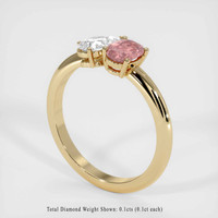 0.57 Ct. Padparadscha Sapphire Ring, 18K Yellow Gold 2