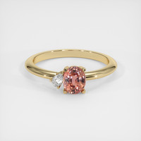 1.20 Ct. Padparadscha Sapphire Ring, 18K Yellow Gold 1