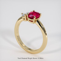 1.24 Ct. Ruby Ring, 18K Yellow Gold 2