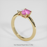 1.24 Ct. Pink Sapphire Ring, 18K Yellow Gold 2