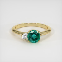 0.93 Ct. Emerald Ring, 18K Yellow Gold 1