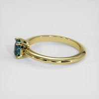 0.69 Ct. Greenish Blue Sapphire Ring, 18K Yellow Gold 4