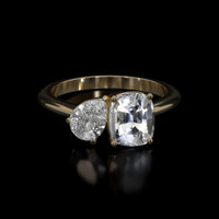 2.02 Ct. White Sapphire Ring, 18K Yellow Gold 1