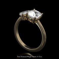2.02 Ct. White Sapphire Ring, 18K Yellow Gold 2