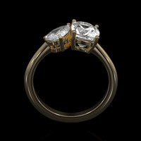 2.02 Ct. White Sapphire Ring, 18K Yellow Gold 3
