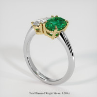 1.21 Ct. Emerald Ring, 18K Yellow & White 2