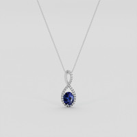1.86 Ct. Blue Sapphire Pendant, Platinum 950 1