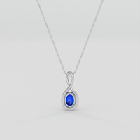 1.51 Ct. Blue Sapphire Pendant, Platinum 950 4