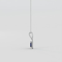 1.86 Ct. Blue Sapphire Pendant, 10K White Gold 3