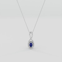 1.86 Ct. Blue Sapphire Pendant, 10K White Gold 4