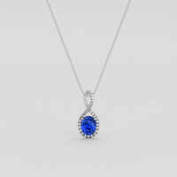 1.51 Ct. Blue Sapphire Pendant, 10K White Gold 1