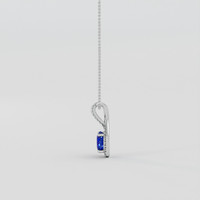 1.51 Ct. Blue Sapphire Pendant, 10K White Gold 3