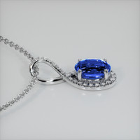 3.12 Ct. Sapphire Pendant, 14K White Gold 3