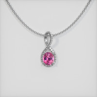 2.03 Ct. Sapphire Pendant, 14K White Gold 1