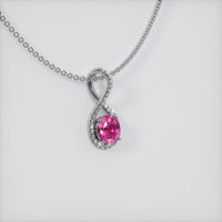 2.03 Ct. Sapphire Pendant, 14K White Gold 2