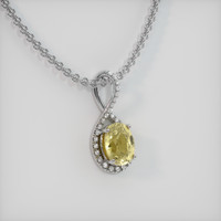 3.54 Ct. Yellow Sapphire Pendant, 14K White Gold 2