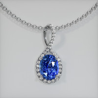 3.12 Ct. Sapphire Pendant, 18K White Gold 1