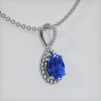 3.12 Ct. Sapphire Pendant, 18K White Gold 2
