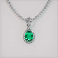 2.29 Ct. Emerald Pendant, 18K White Gold 1