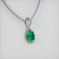 2.29 Ct. Emerald Pendant, 18K White Gold 2