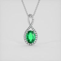 2.63 Ct. Emerald Pendant, 18K White Gold 1
