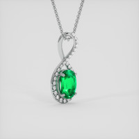 2.63 Ct. Emerald Pendant, 18K White Gold 2