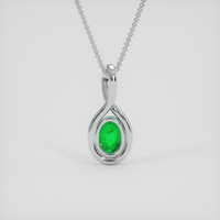 6.45 Ct. Emerald Pendant, 18K White Gold 4