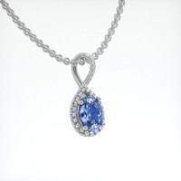 2.25 Ct. Sapphire Pendant, 18K White Gold 2