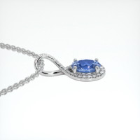 2.25 Ct. Sapphire Pendant, 18K White Gold 3