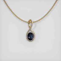 0.75 Ct. Sapphire Pendant, 14K Yellow Gold 1