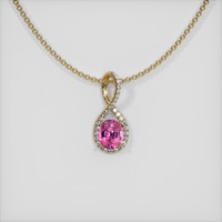 2.03 Ct. Sapphire Pendant, 14K Yellow Gold 1